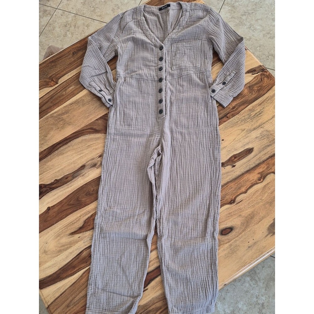 Madewell 100% Cotton Button Front Jumpsuit SZ Medium